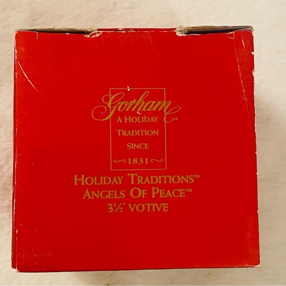 Gorham Crystal Angels of Peace Votive Candle Holder Frosted Christmas Germany - Picture 12 of 15